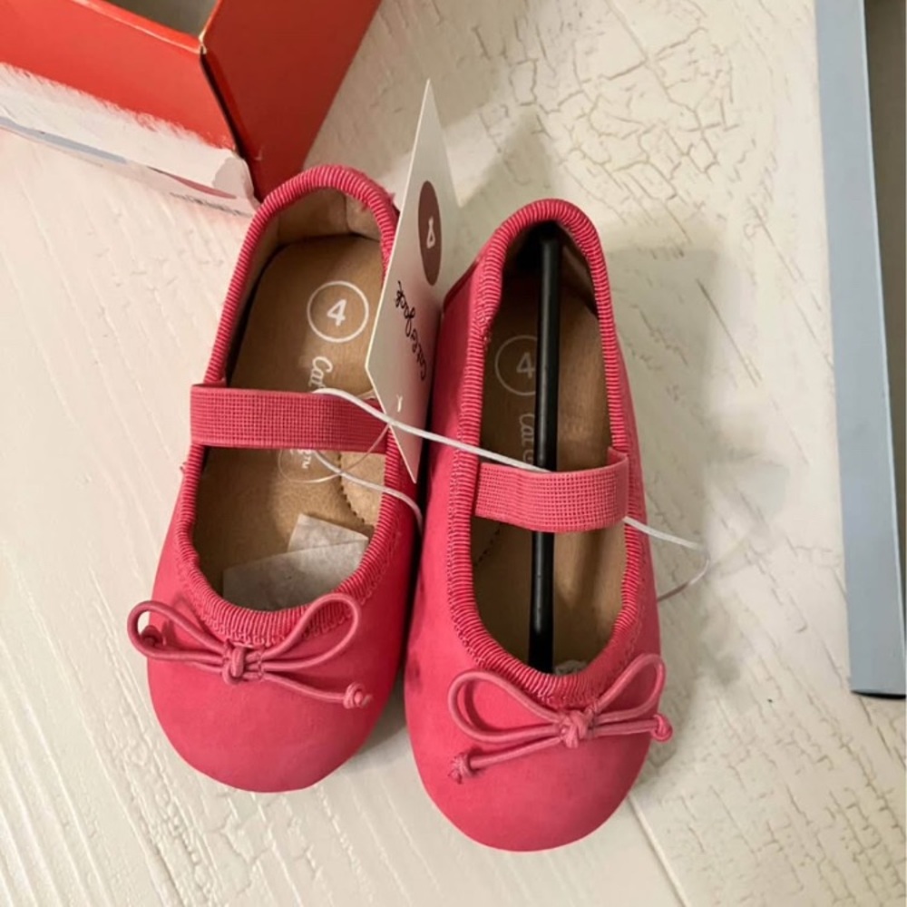 Pink Cat and Jack Infant/Toddler Shoes with Bow